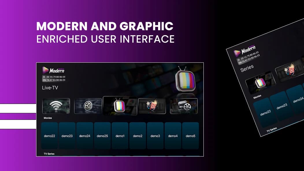 Modern and graphic enriched user interface
